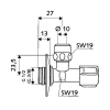 вентиль schell comfort asag 049030699 1/2"x3/8" угловой укороченный