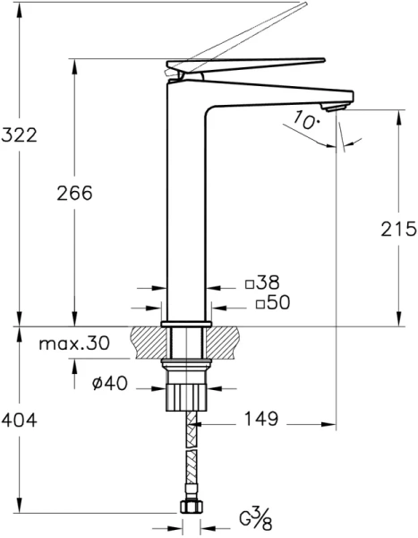 смеситель для раковины vitra brava a42610exp хром