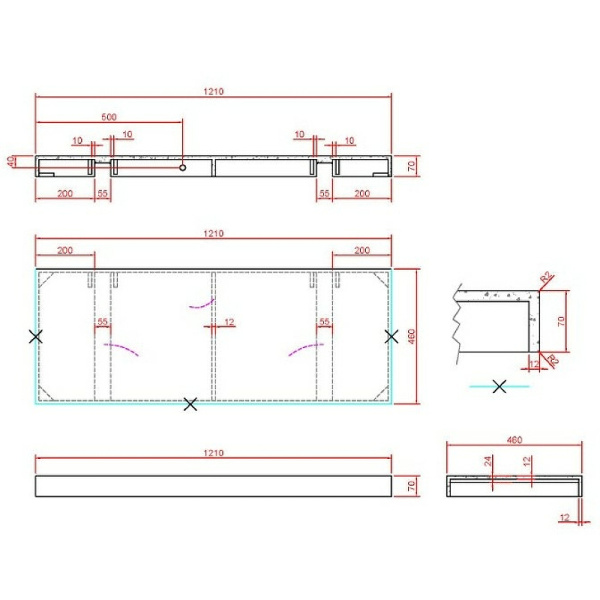 столешница под раковину boheme armadi art flat 120 869-120-nm черный мрамор