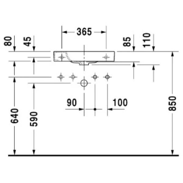 раковина подвесная duravit happy d.2 0711500009