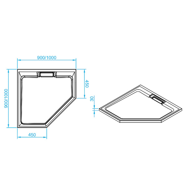 душевой поддон из искусственного камня rgw sta-61co 90x90 16330599-10 бетон