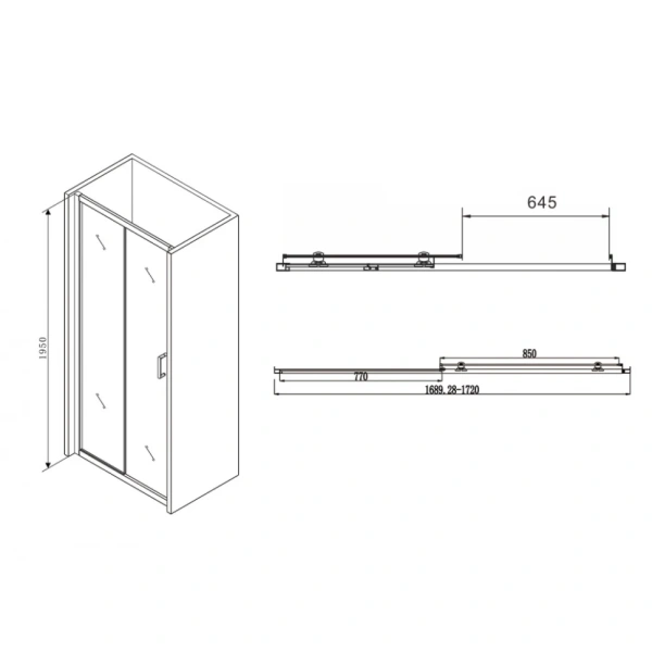 душевая дверь 170 см abber schwarzer diamant ag30170b прозрачное