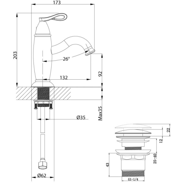 смеситель для раковины lemark prime lm6106brg