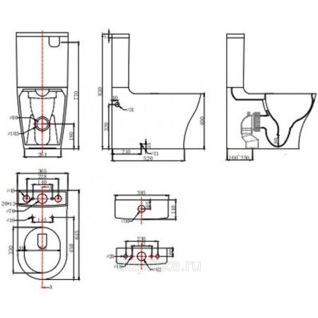 бачок для унитаза bravat pura cy21214w-eng белый