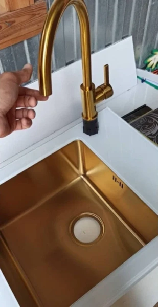 смеситель для кухни seaman barcelone ssl-5815 gold satin