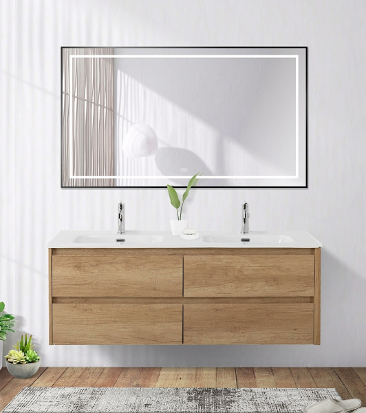 зеркало belbagno kraft 140 spc-kraft-1400-800-led-tch-warm-nero с подсветкой черное с сенсорным выключателем и подогревом