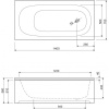 акриловая ванна 140x70 cezares eco eco-140-70-40-w37