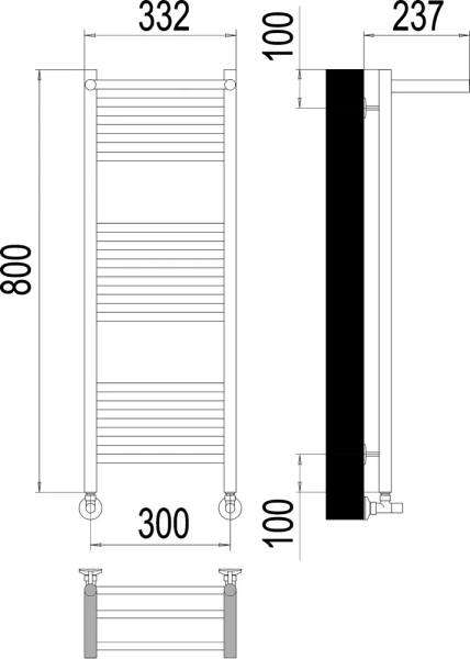 полотенцесушитель водяной terminus аврора п16 300*800 4670078529404 c полкой