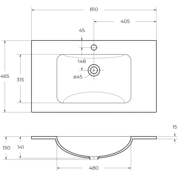 раковина belbagno 81 bb810/465-lv-vtr-bl bianco lucido