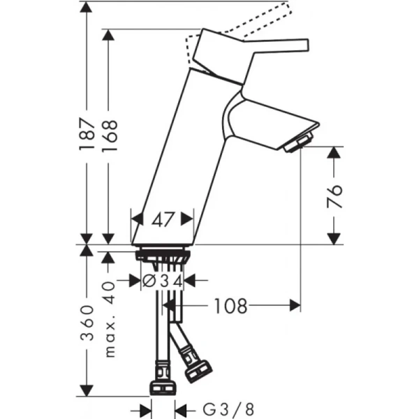 смеситель для раковины без донного клапана hansgrohe talis 32041000