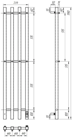 полотенцесушитель point гермес п3 pn13832b электрический, 18x120 см, черный