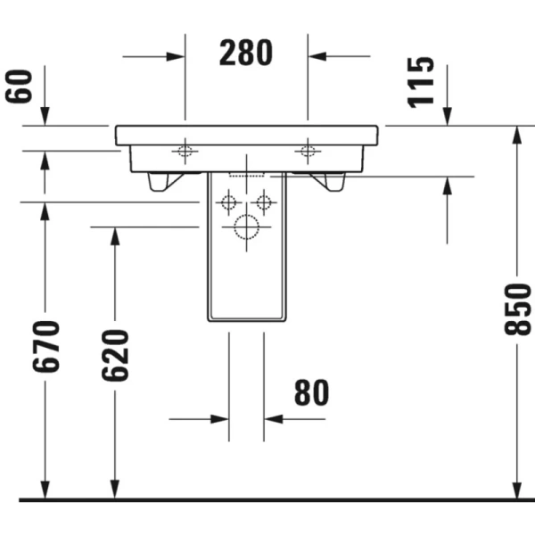 раковина подвесная 60 см duravit 2nd floor 0491600000