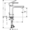 смеситель для раковины с донным клапаном coolstart hansgrohe rebris e 72589000