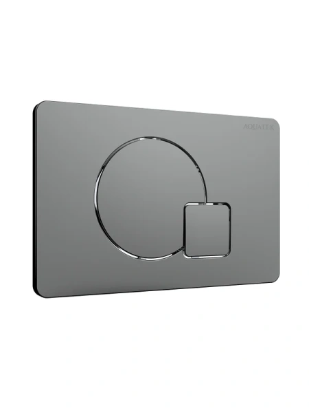 кнопка смыва для инсталляции aquatek kdi-0000070 для унитаза, абс-пластик, цвет матовая оружейная сталь