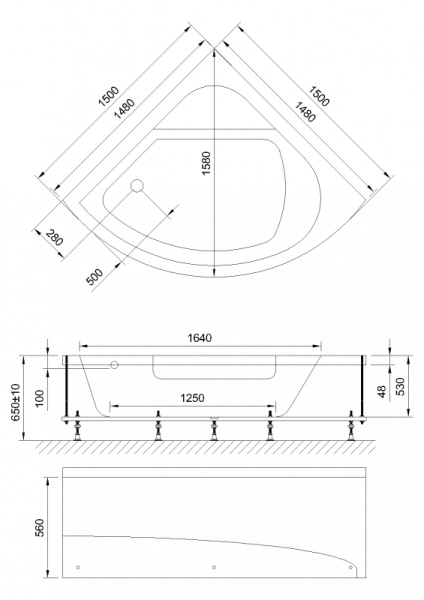 акриловая ванна royal bath rojo de luxe 150x150 rb375201dl с гидромассажем