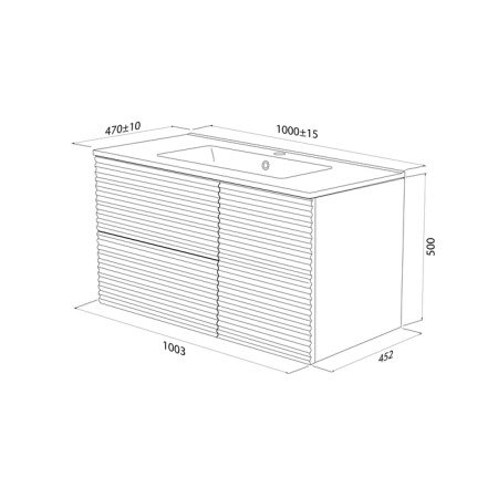тумба с раковиной 100 см iddis bild bil10g0i95k, подвесная, цвет темно-серый