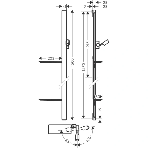 душевой гарнитур hansgrohe unica e 27645000