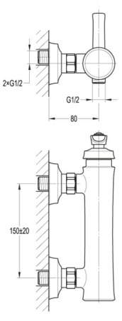 смеситель для душа cezares liberty-f-d-01