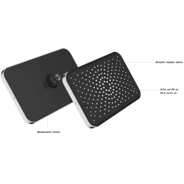 верхний душ vincea inspire vshd-3i4cmb черный матовый