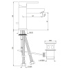 смеситель для раковины с донным клапаном jaquar kubix-f kub-chr-35052fb