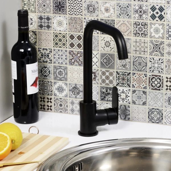 смеситель для кухни wasserkraft elbе 7407 черный матовый