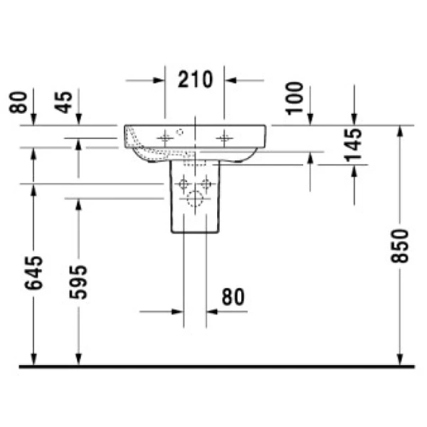 раковина подвесная duravit happy d.2 0709500000