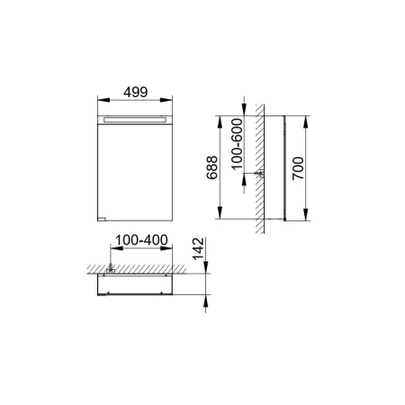 зеркальный шкаф keuco royal e-one 44304171000, 50x70 см, с подсветкой, алюминий серебристый