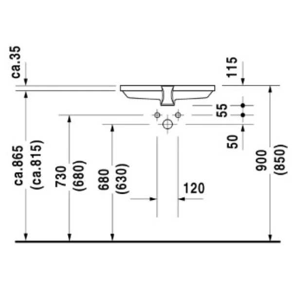 раковина встраиваемая 52.5 см duravit 2nd floor 0316530000