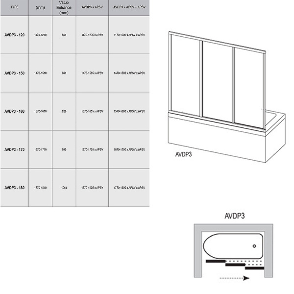 шторка на ванну ravak supernova avdp3-180 40vy0102z1 профиль белый стекло transparent