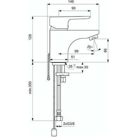 смеситель для раковины ideal standard ceraplan iii b0702aa хром