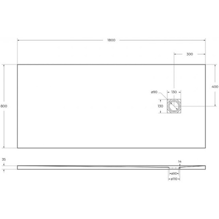 поддон из искусственного мрамора belbagno tray-mr-uno-ah-180/80-35-w-cr, цвет белый