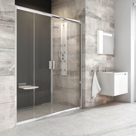 Дверь для душевой кабины в нишу Ravak Blix BLDP4-180 0YVY0C00Z1 профиль хром, стекло прозрачное