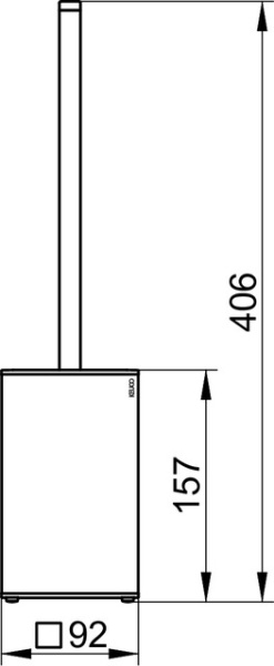 Ершик для унитаза Keuco Edition 90 SQUARE 19069 010100 напольный цвет хром \ черный