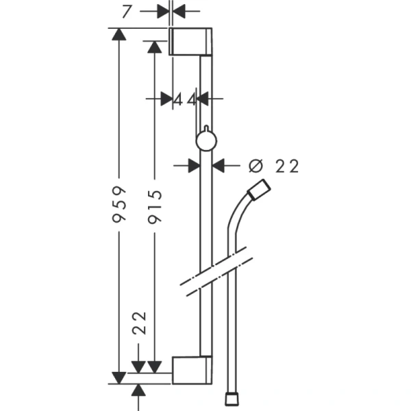 душевой гарнитур hansgrohe hansgrohe unica croma 26504000