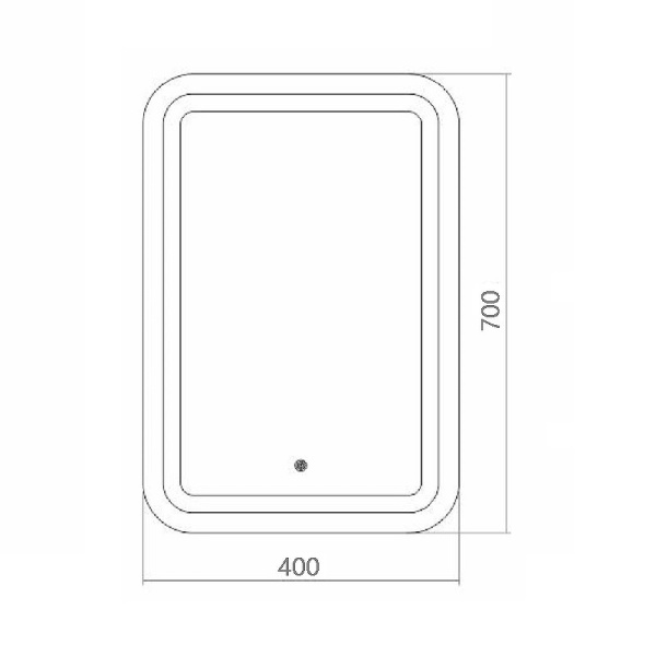 зеркало azario мальта 400*700, led-подсветка, сенсорный выключатель