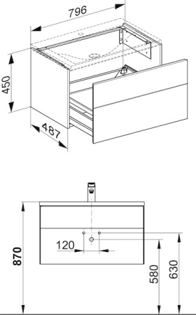 комплект мебели keuco royal reflex.2 39603 210100