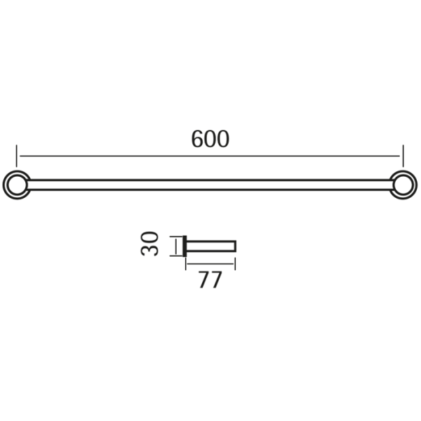 Полотенцедержатель 60 см Cisal Xion XI090101D1