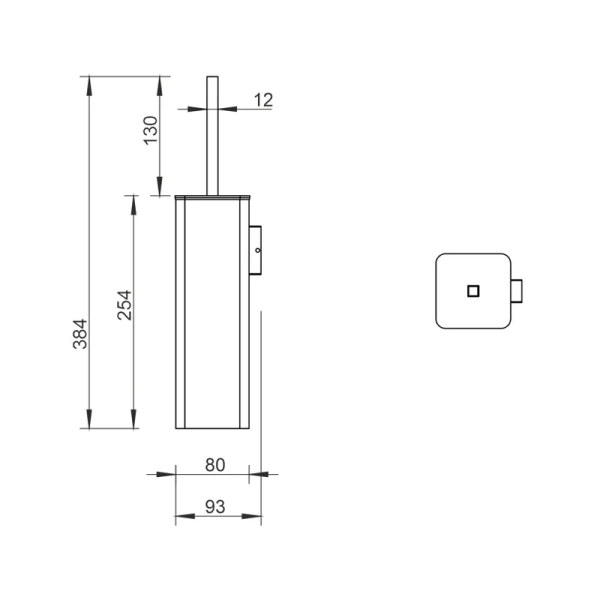 Ёршик для унитаза Whitecross Cubo CU2472GM настенный, оружейная сталь