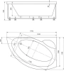 акриловая ванна aquatek аякс 2 170x100 r ayk170-0000089 без гидромассажа с фронтальной панелью с каркасом (вклеенный) со слив-переливом