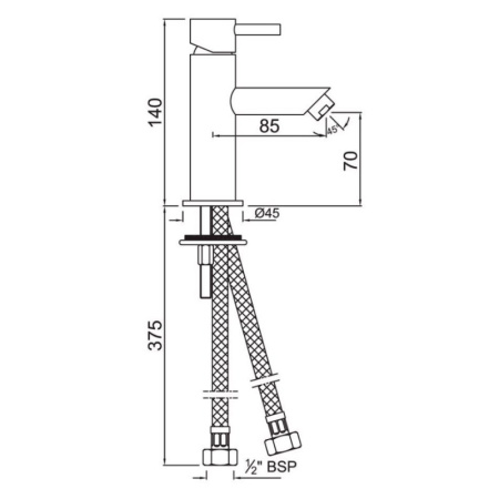 смеситель для раковины без донного клапана jaquar florentine flr-chr-5025b