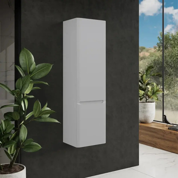 шкаф пенал aquame s4 33 aqm9004gm подвесной цвет серый