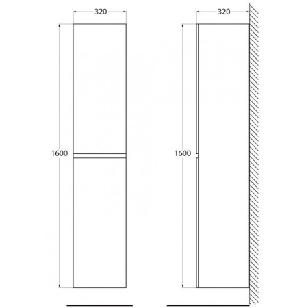 шкаф пенал belbagno albano 32 albano-1600-2a-sc-bl-p подвесной bianco lucido