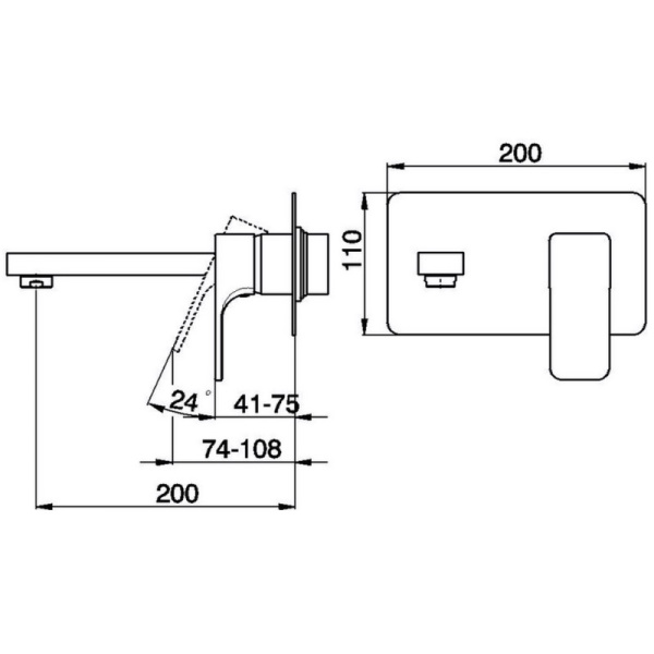 смеситель для раковины без донного клапана cisal cubic cu00551021