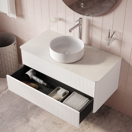 тумба подвесная со столешницей 100 см iddis aiger aig10w0i95k, белый