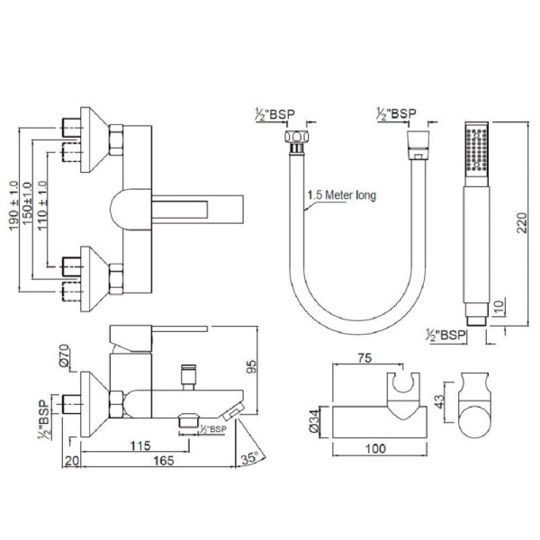 смеситель для ванны jaquar d'arc drc-chr-37119shk