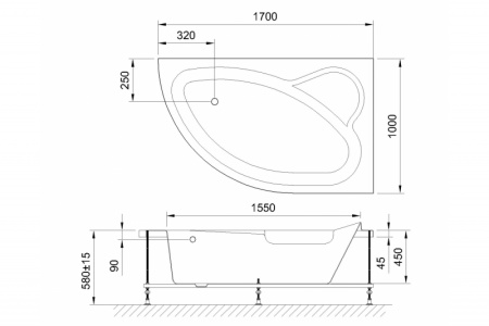 акриловая ванна royal bath alpine de luxe 170x100 rb819102dl-r с гидромассажем