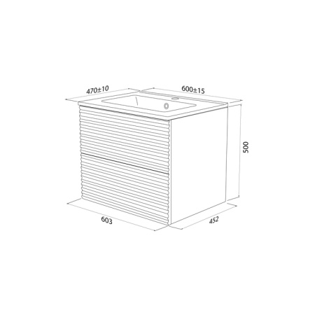 тумба с раковиной iddis bild bil60v0i95k подвесная, 60 см, дуб светлый