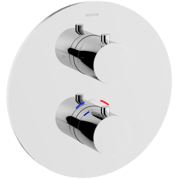 душевой комплект sancos etna sc9010ch 250 мм, с термостатом, хром
