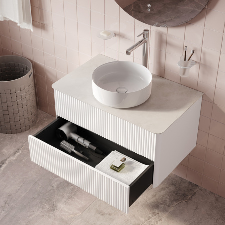 тумба подвесная со столешницей 80 см iddis aiger aig80w0i95k, белый