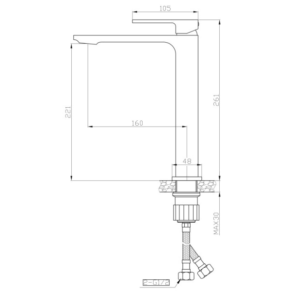 смеситель для раковины orange lutz m04-121b черный